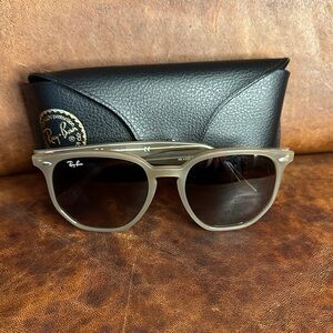 Ray-Ban RB4306 Sunglasses Polished Beige with Dark Brown Lenses